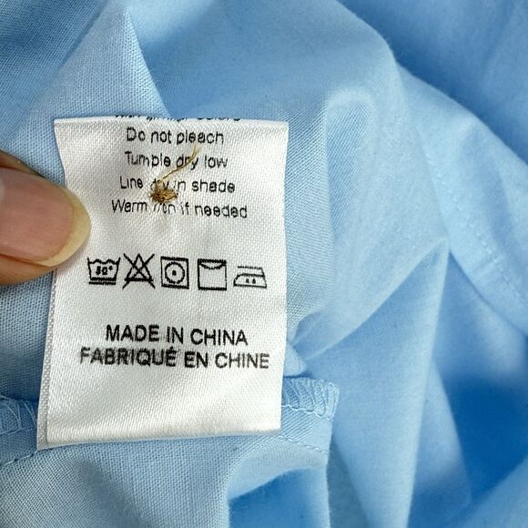 Men's Solid Light Blue Button-Down Short-Sleeve Shirt Medium NWOT - Picture 9 of 16